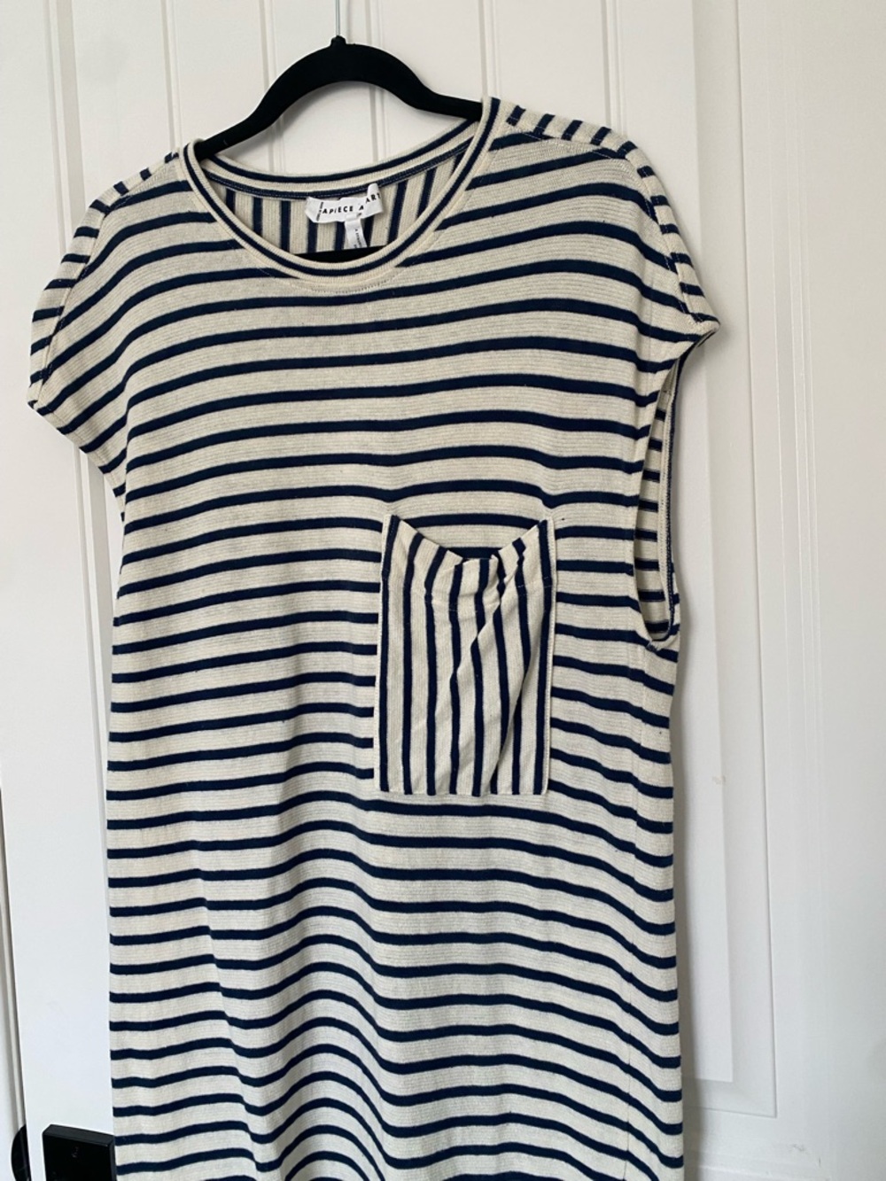 Apiece Apart | Elodie Tank Dress in Navy/Cream Stripe - Picture 5 of 15